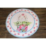 m. lynne designs bunny in pot round bamboo mat