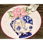 m. lynne designs bunny biossoms round bamboo mat