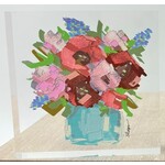 m. lynne designs square florals acrylic with red and blue