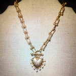 m. lynne designs paperclip heart and pearl necklace