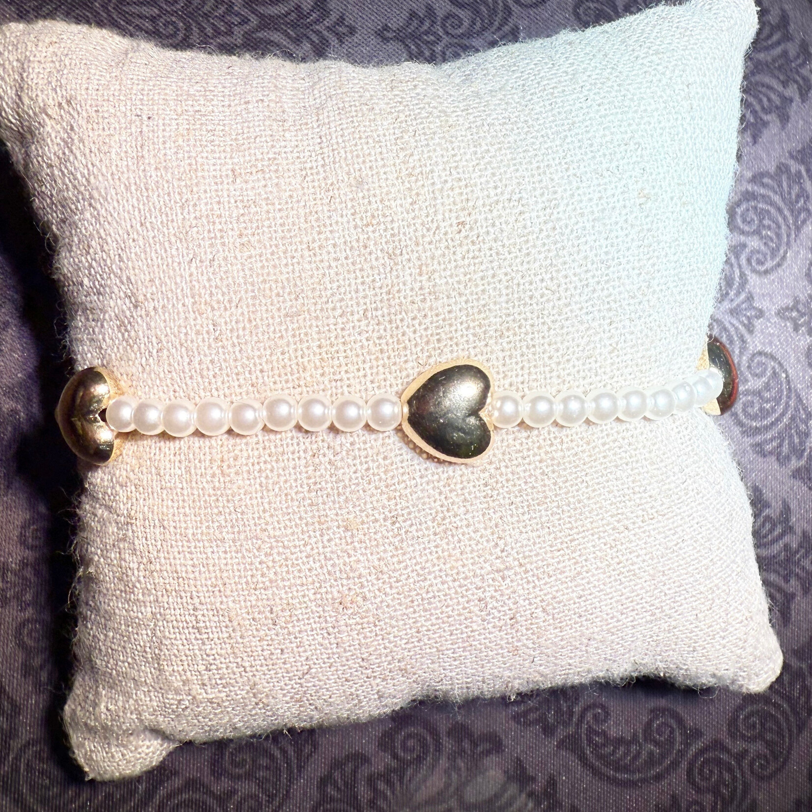 m. lynne designs pearl and gold heart bracelet