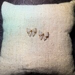 m. lynne designs earring, gold dipped small sparkly bow