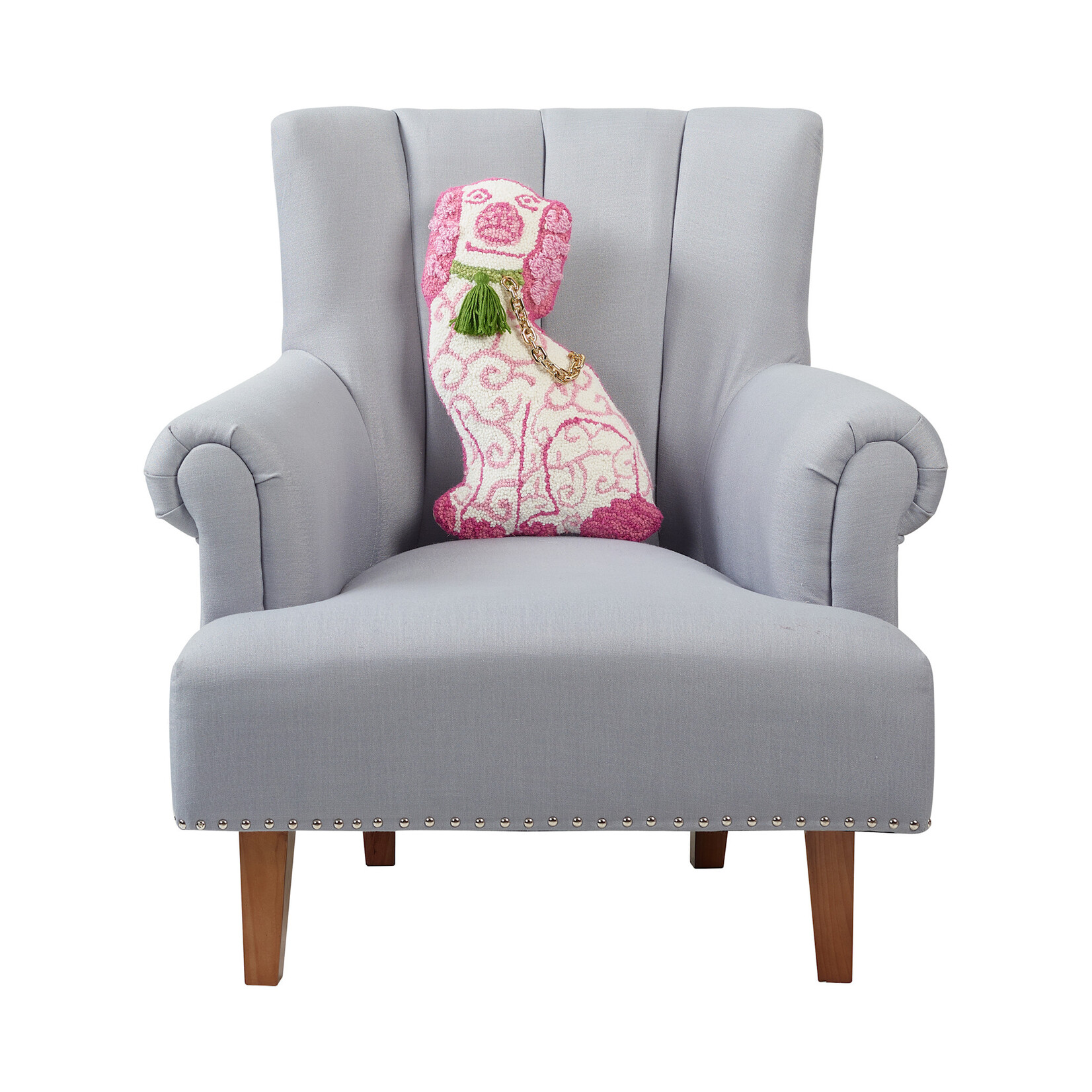 m. lynne designs pink shaped staffy dog pillow