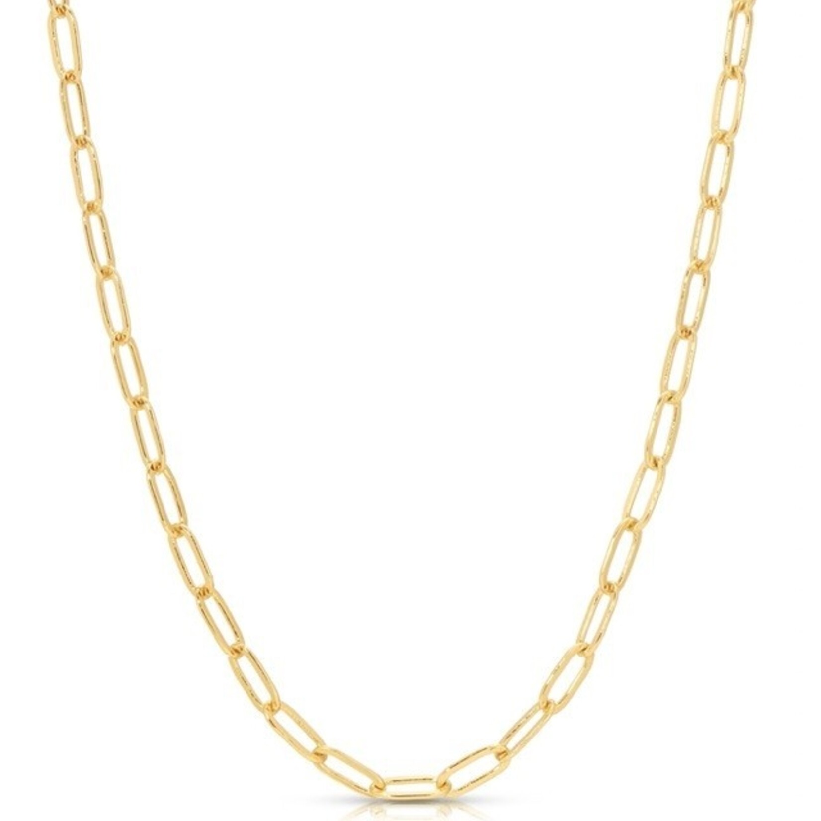 lucky feather gold paperclip chain necklace