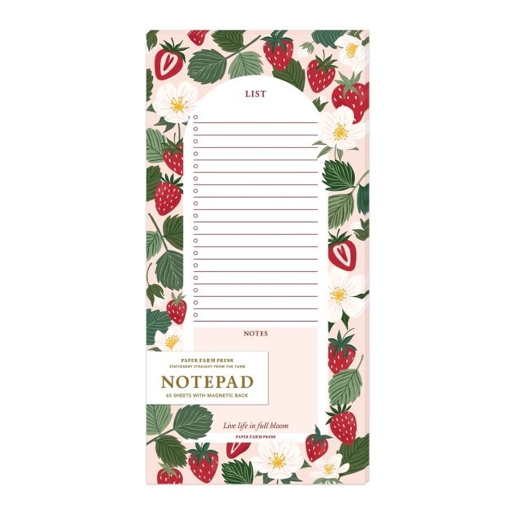 m. lynne designs strawberry patch market list notepad