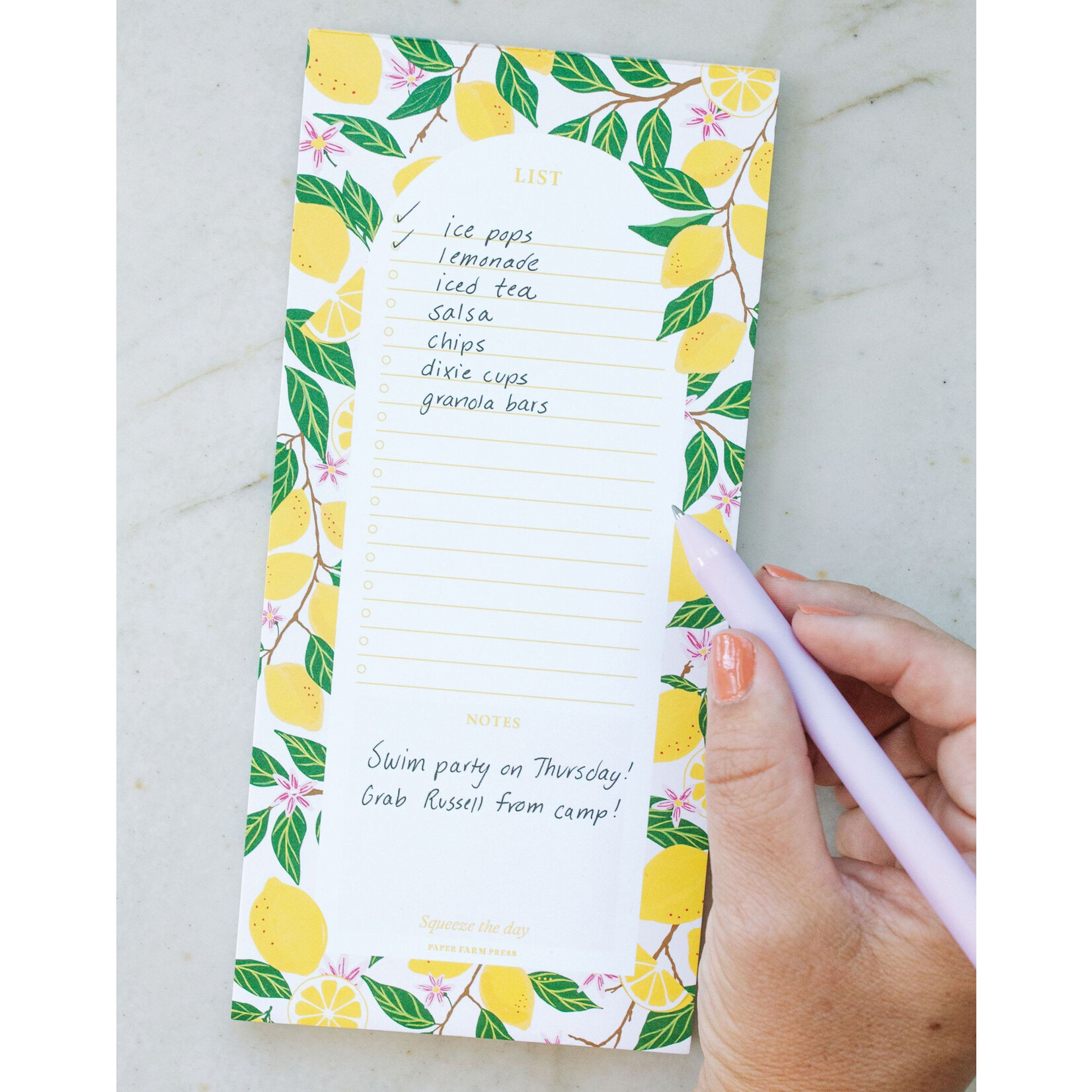 m. lynne designs lemon grove market list notepad