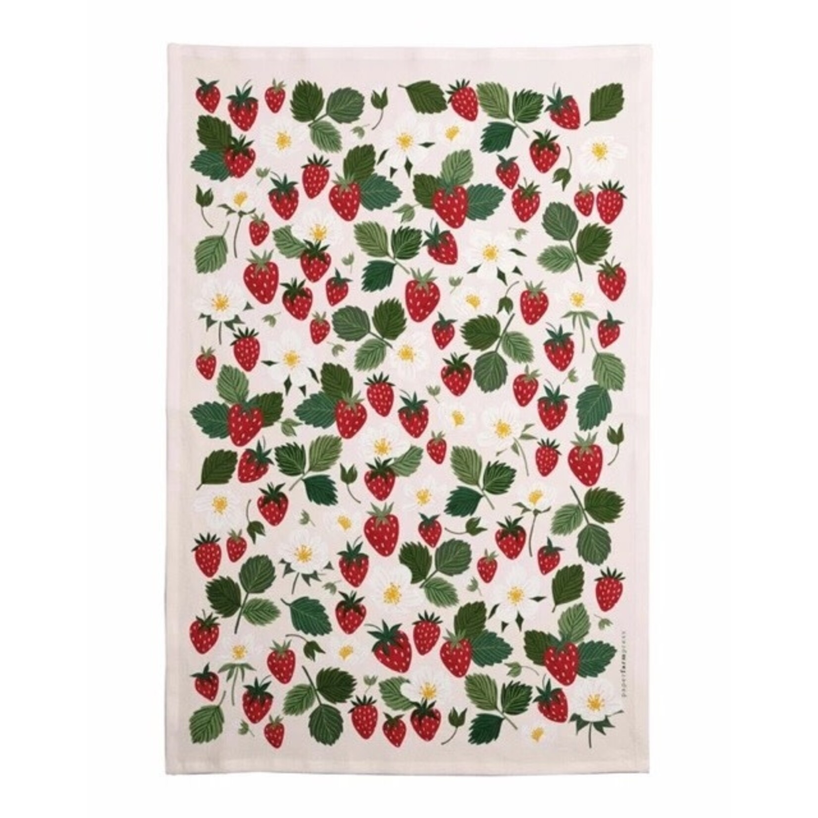 m. lynne designs strawberry patch tea towel