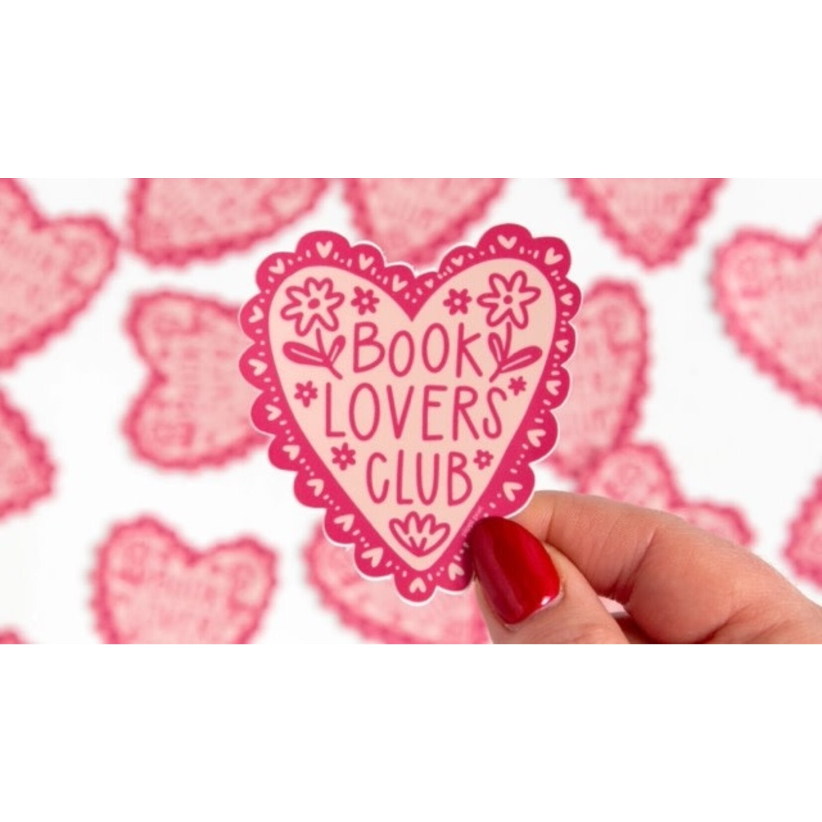 m. lynne designs book lovers club sticker