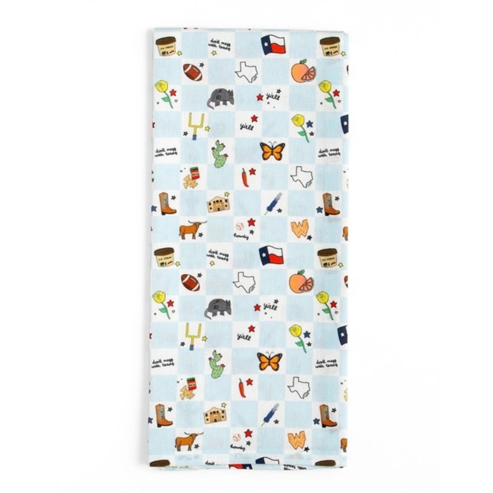 callie danielle texas checkerboard tea towel