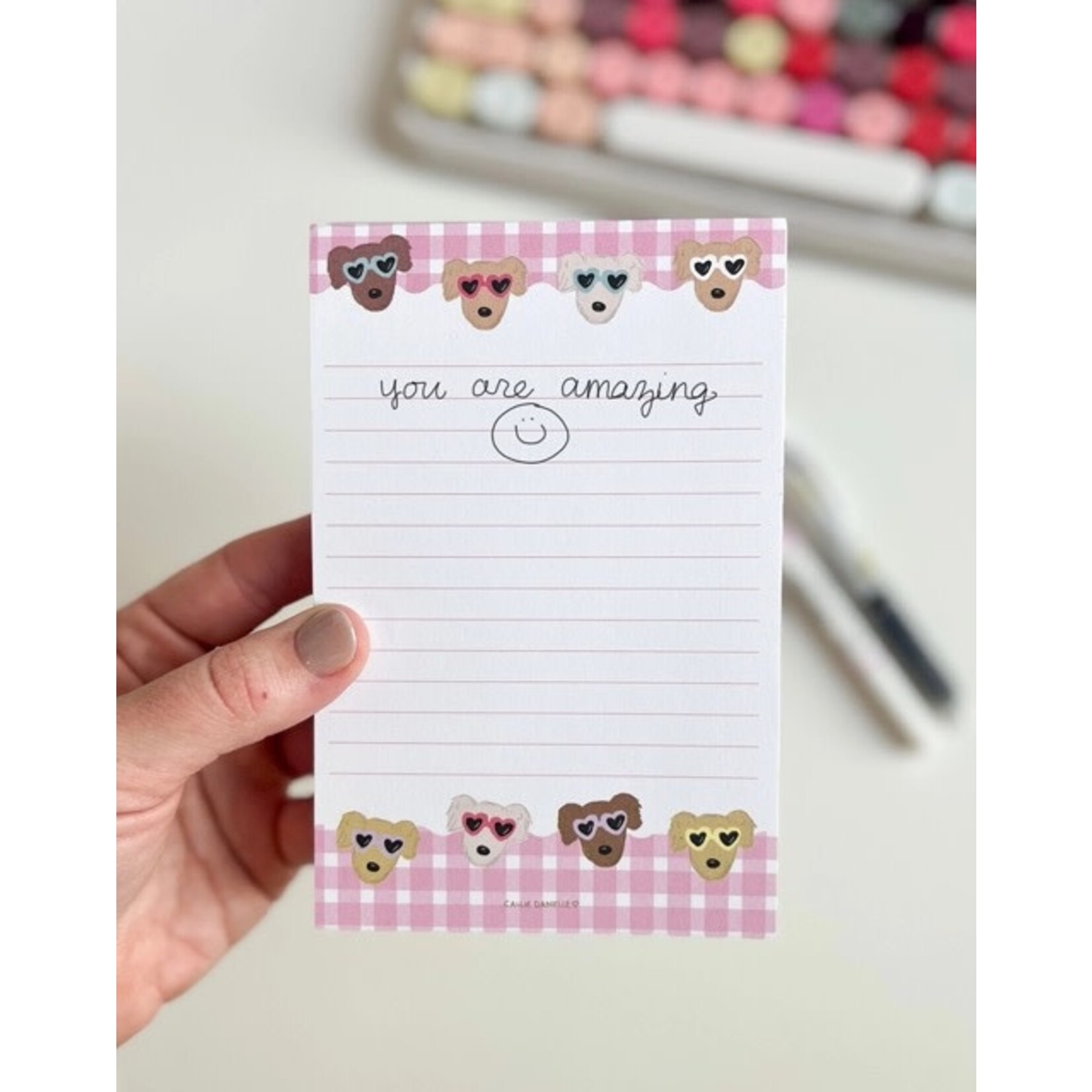 callie danielle golden sunnies notepad