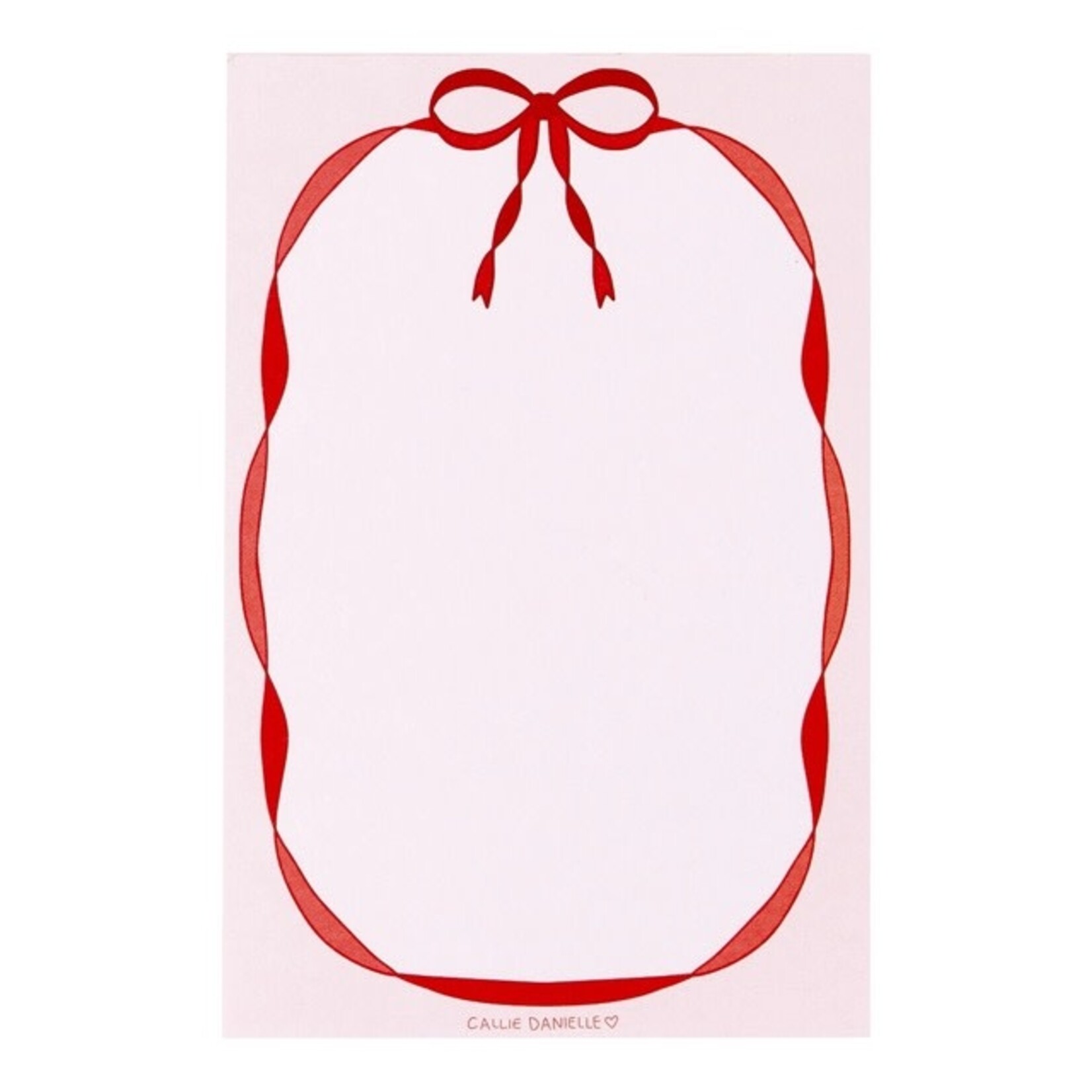 callie danielle notepad, red and pink bow