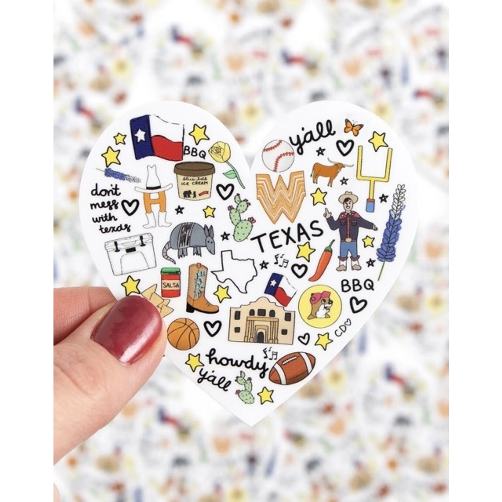 callie danielle love for texas sticker