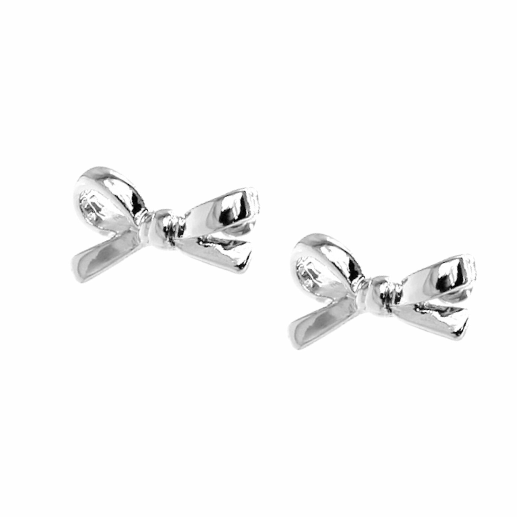m. lynne designs silver small bow earrings
