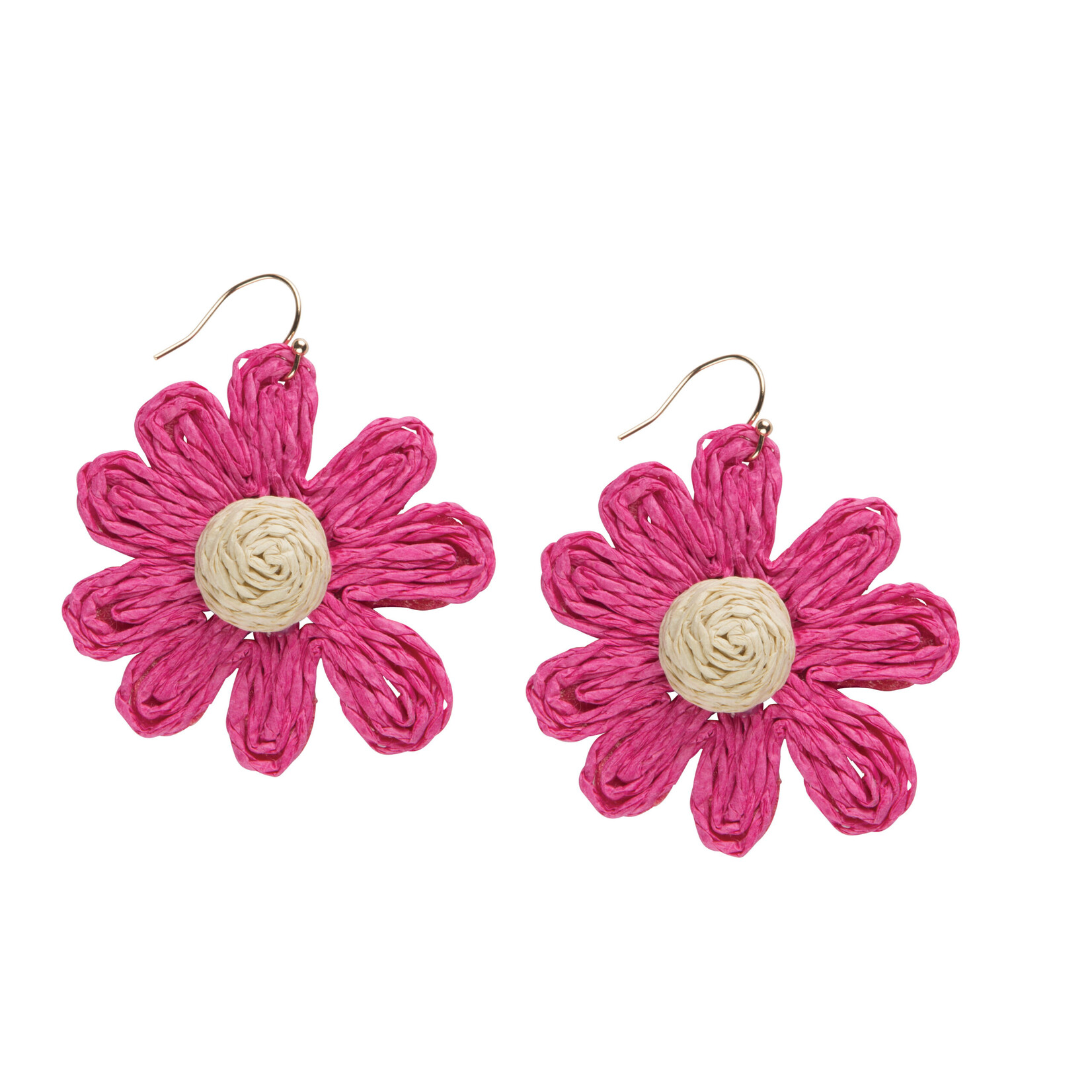 m. lynne designs raffia flower earring