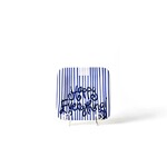 happy everything indigo skinny stripe square mini platter