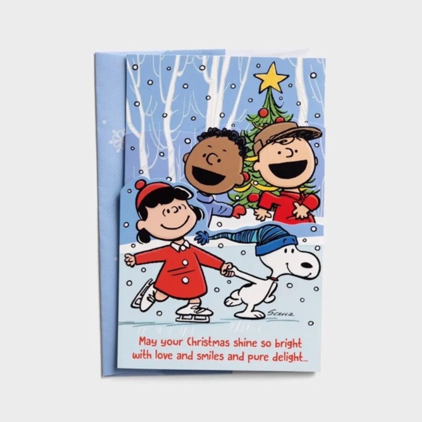 dayspring peanuts snoopy ice skating card