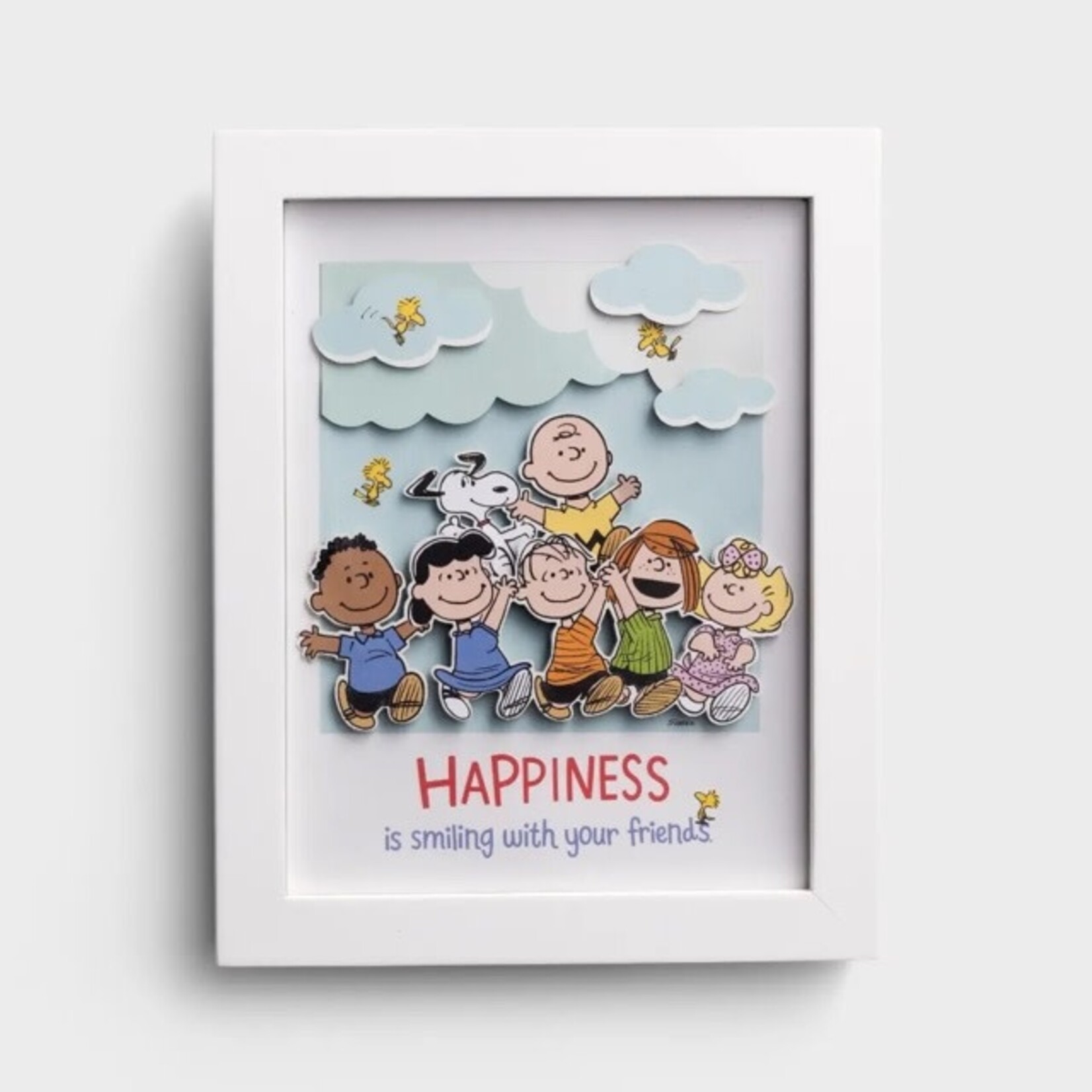 dayspring peanuts happiness is smiling with your friends framed quote
