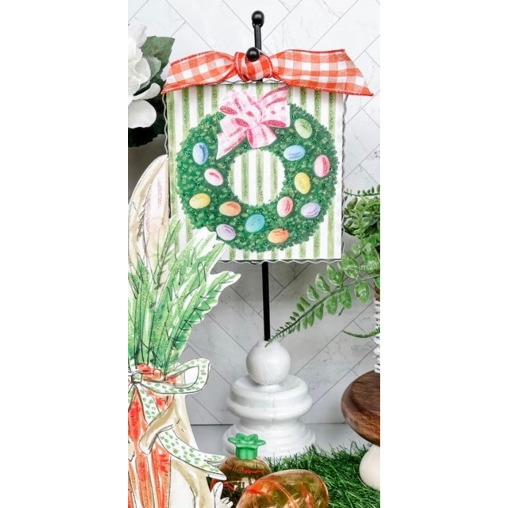 the round top collection easter boxwood wreath charm
