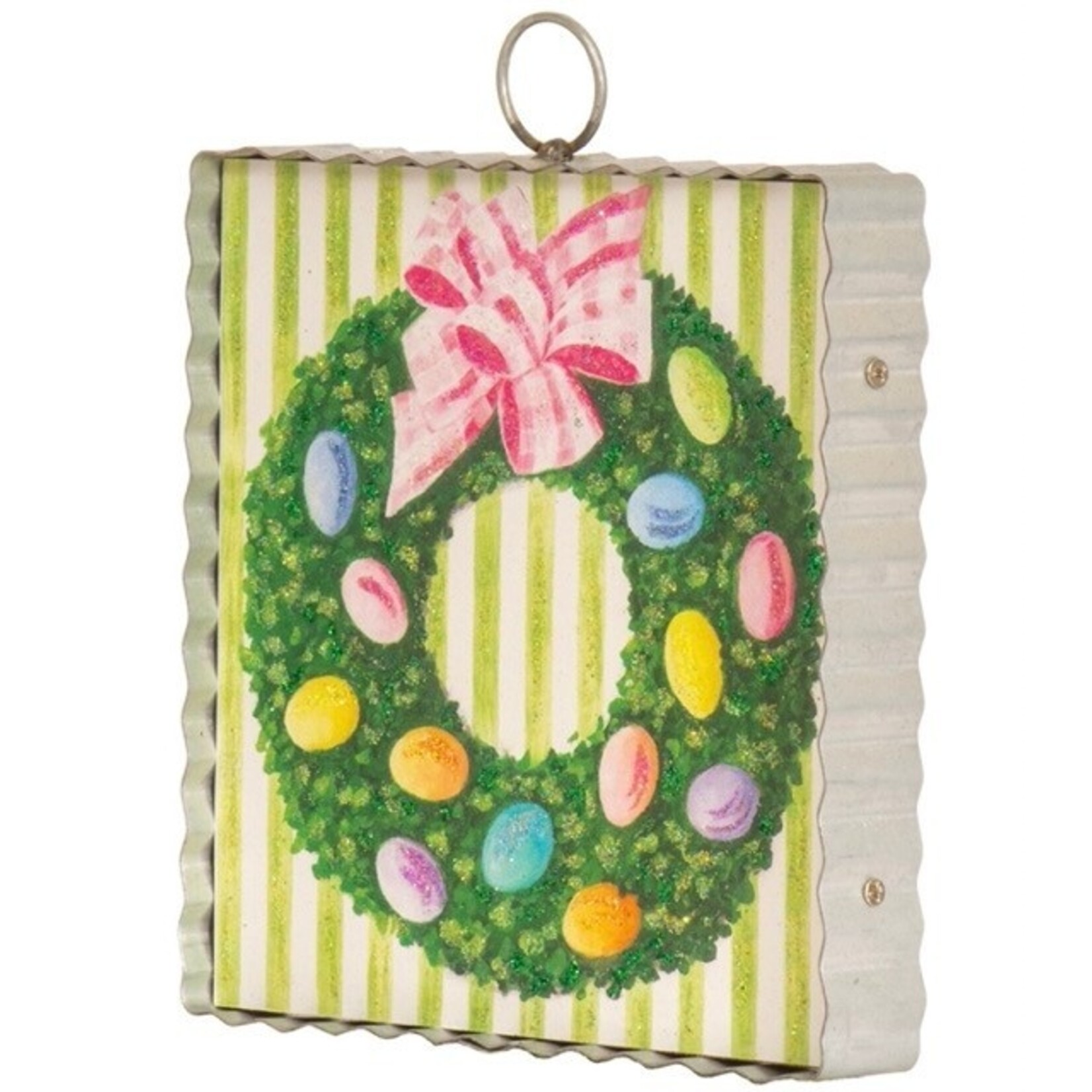 the round top collection easter boxwood wreath charm