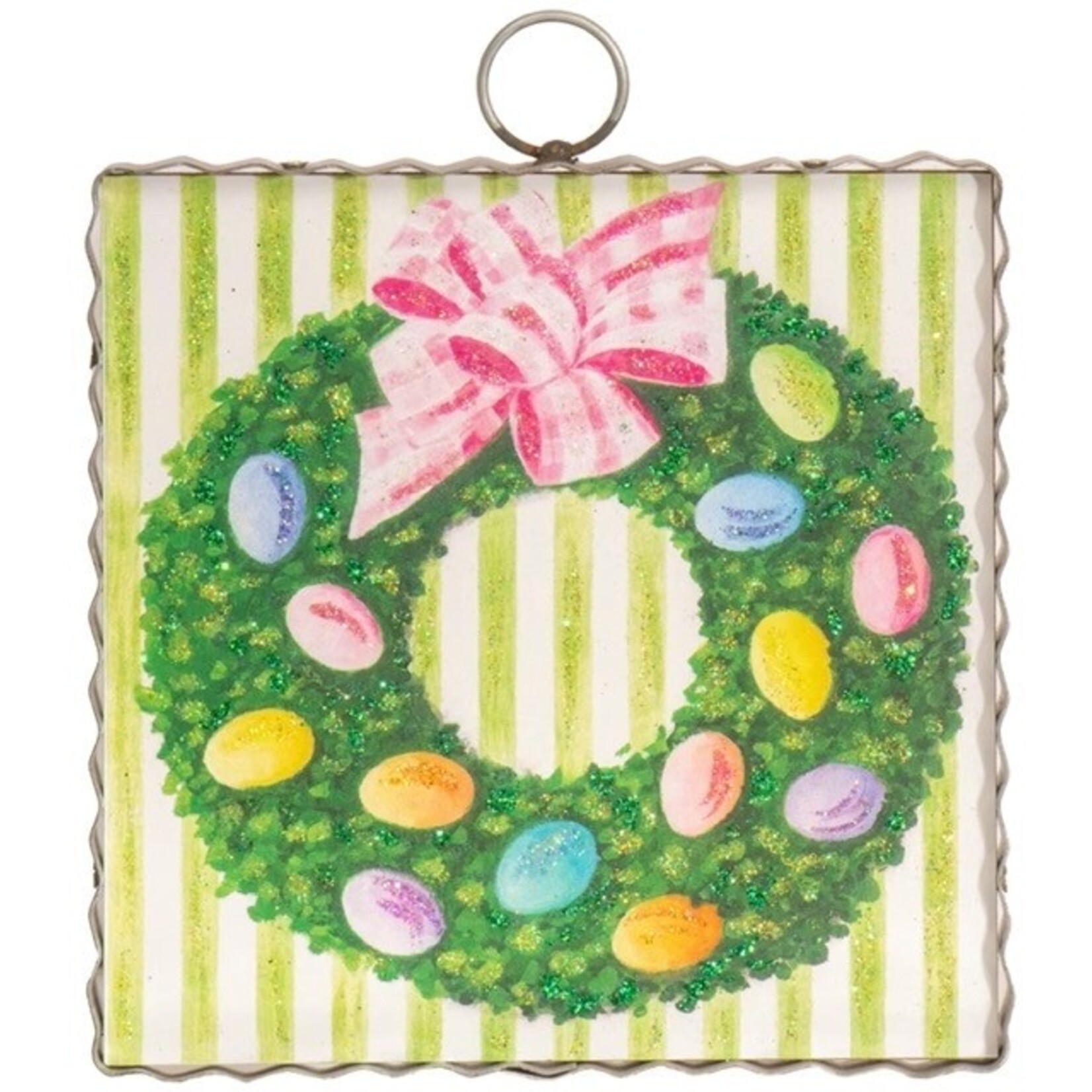 the round top collection easter boxwood wreath charm
