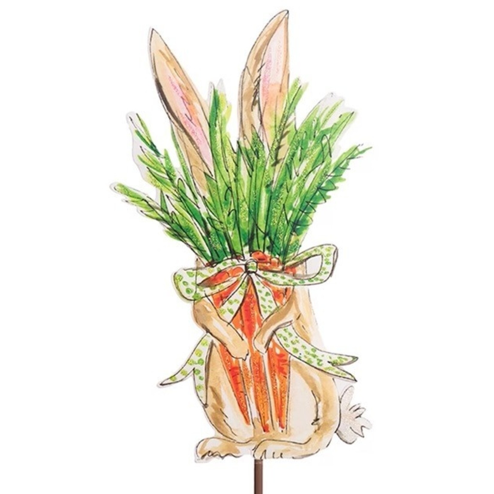 the round top collection beck's shy bunny stake with carrots