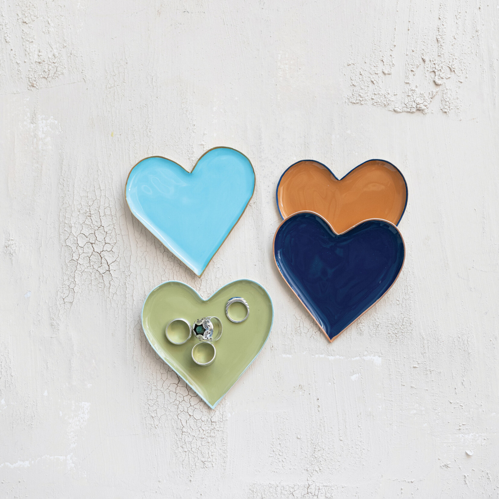 m. lynne designs enameled heart tray