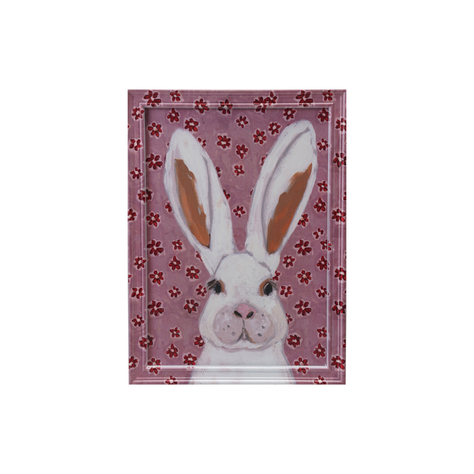 m. lynne designs framed floral rabbit artwork