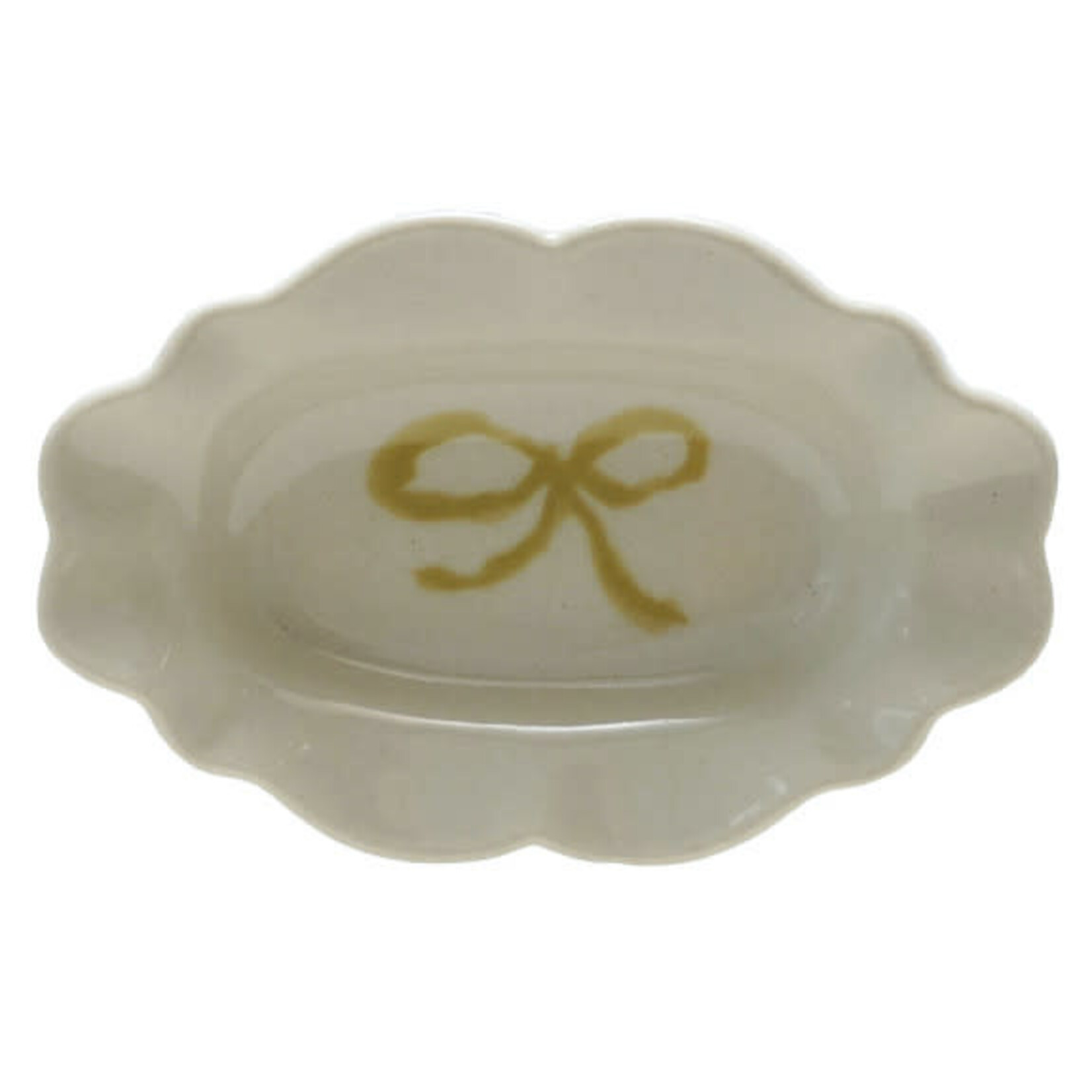 m. lynne designs ceramic bow trinket dish