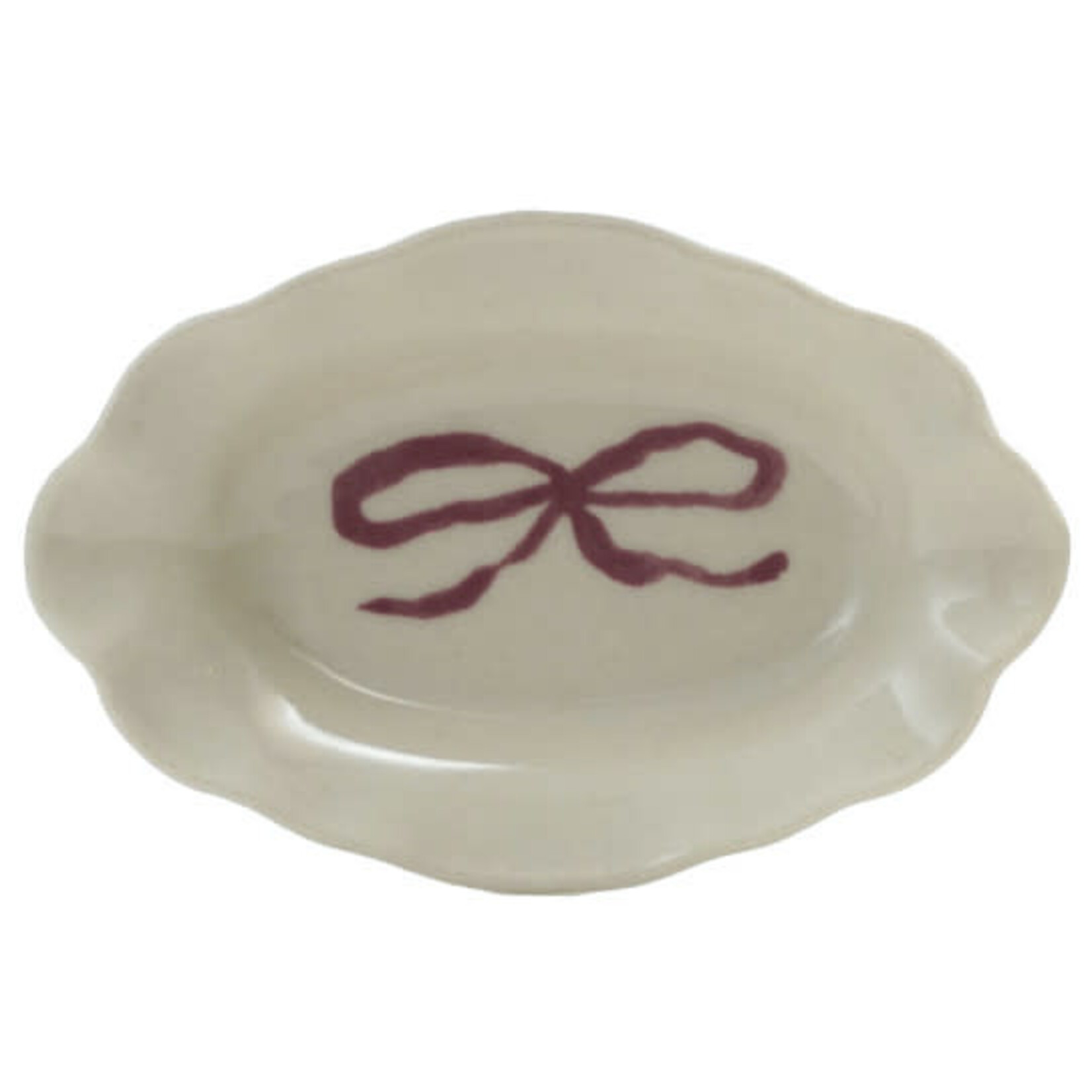 m. lynne designs ceramic bow trinket dish