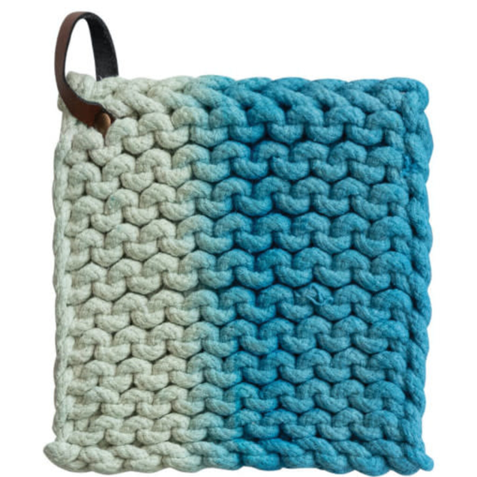 m. lynne designs ombre pot holder with leather strap