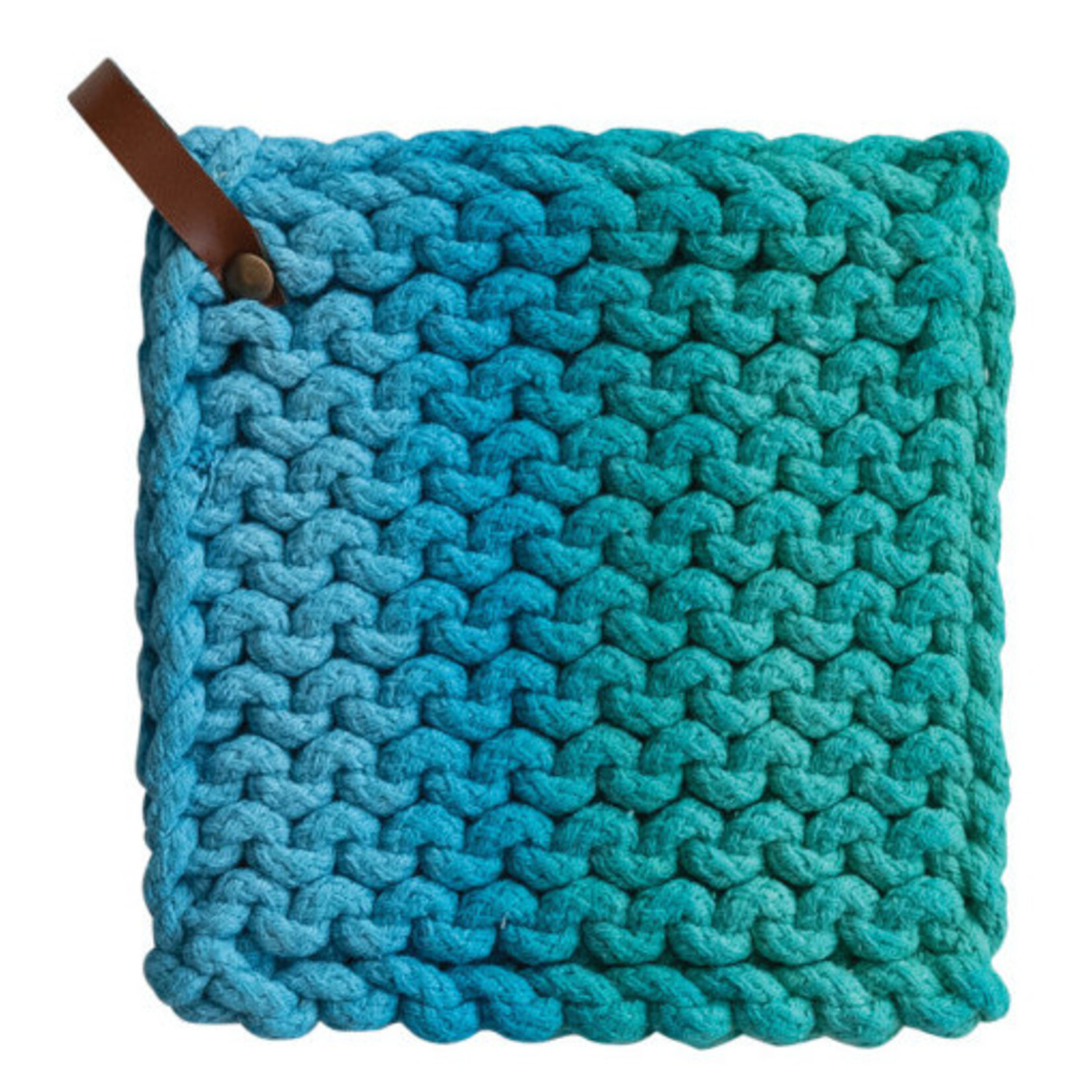 m. lynne designs ombre pot holder with leather strap