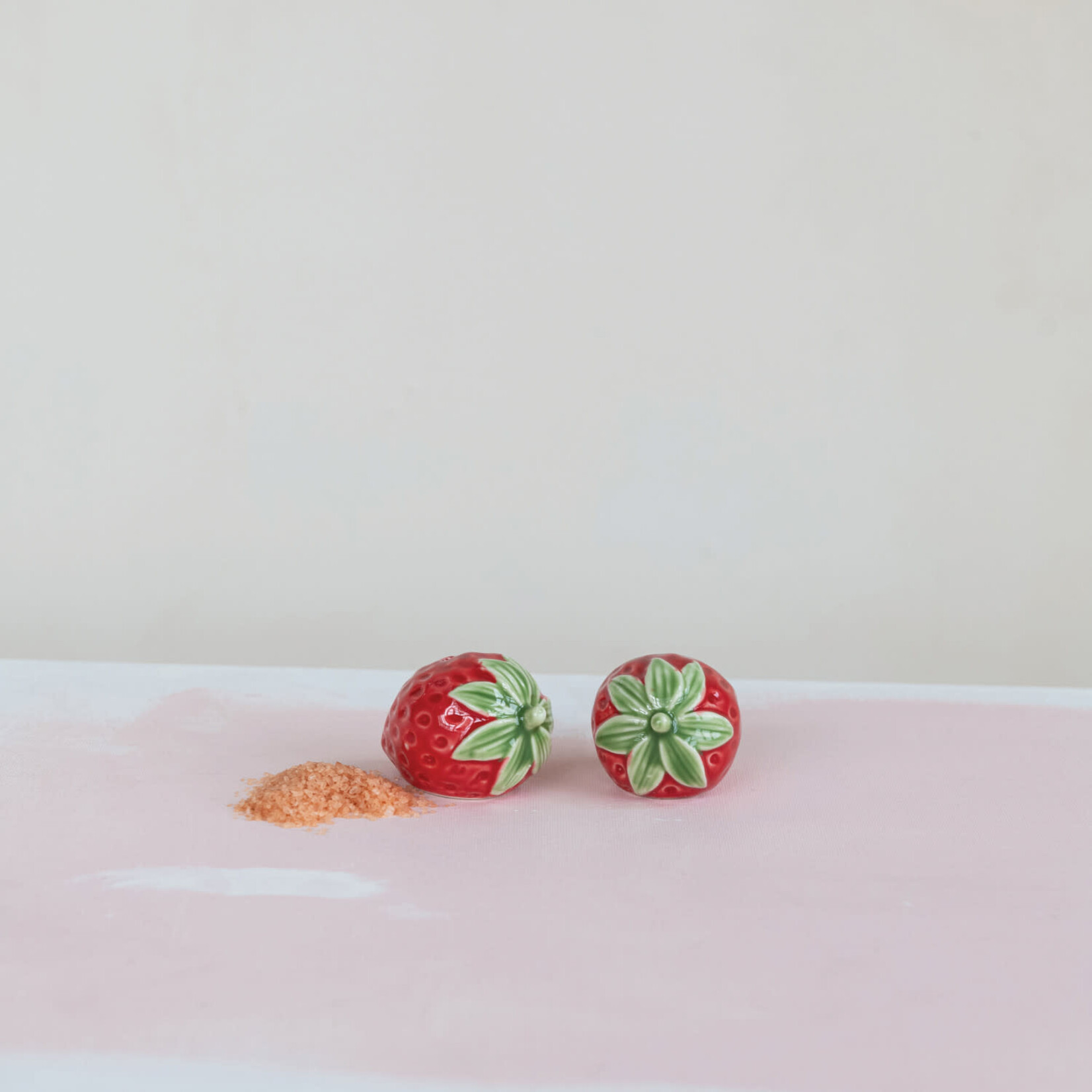 m. lynne designs ceramic strawberry salt & pepper set