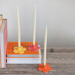m. lynne designs stoneware flower taper holder