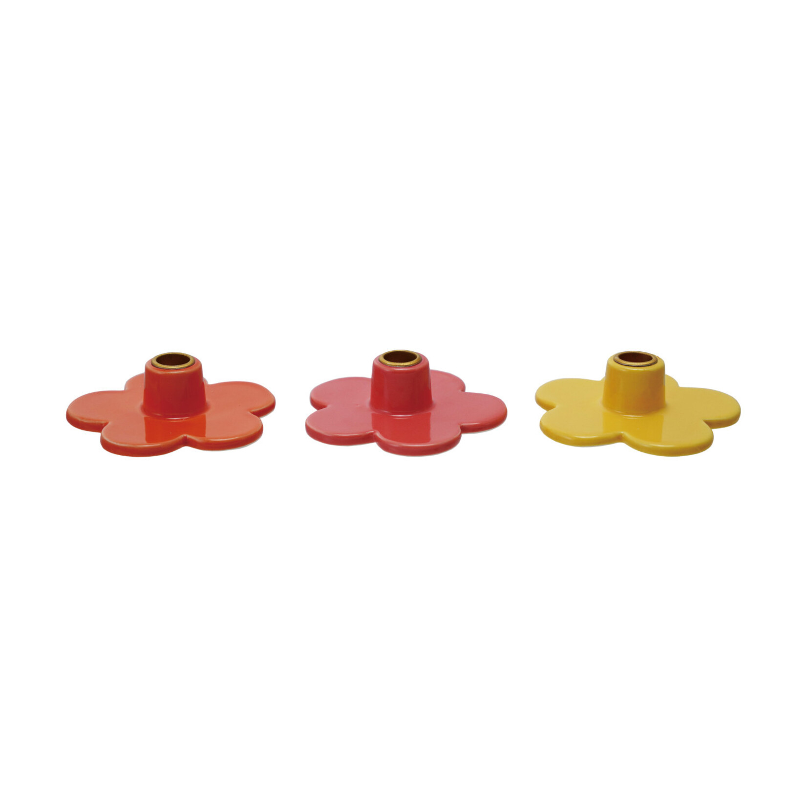 m. lynne designs stoneware flower taper holder