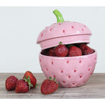 m. lynne designs ceramic strawberry jar