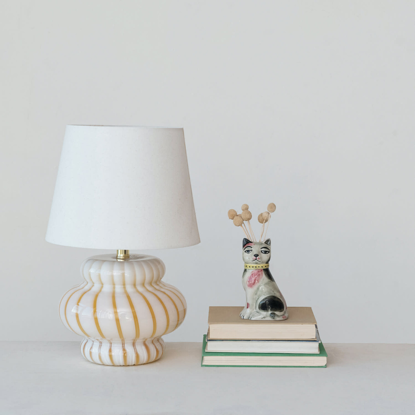 m. lynne designs pink & black cat vase