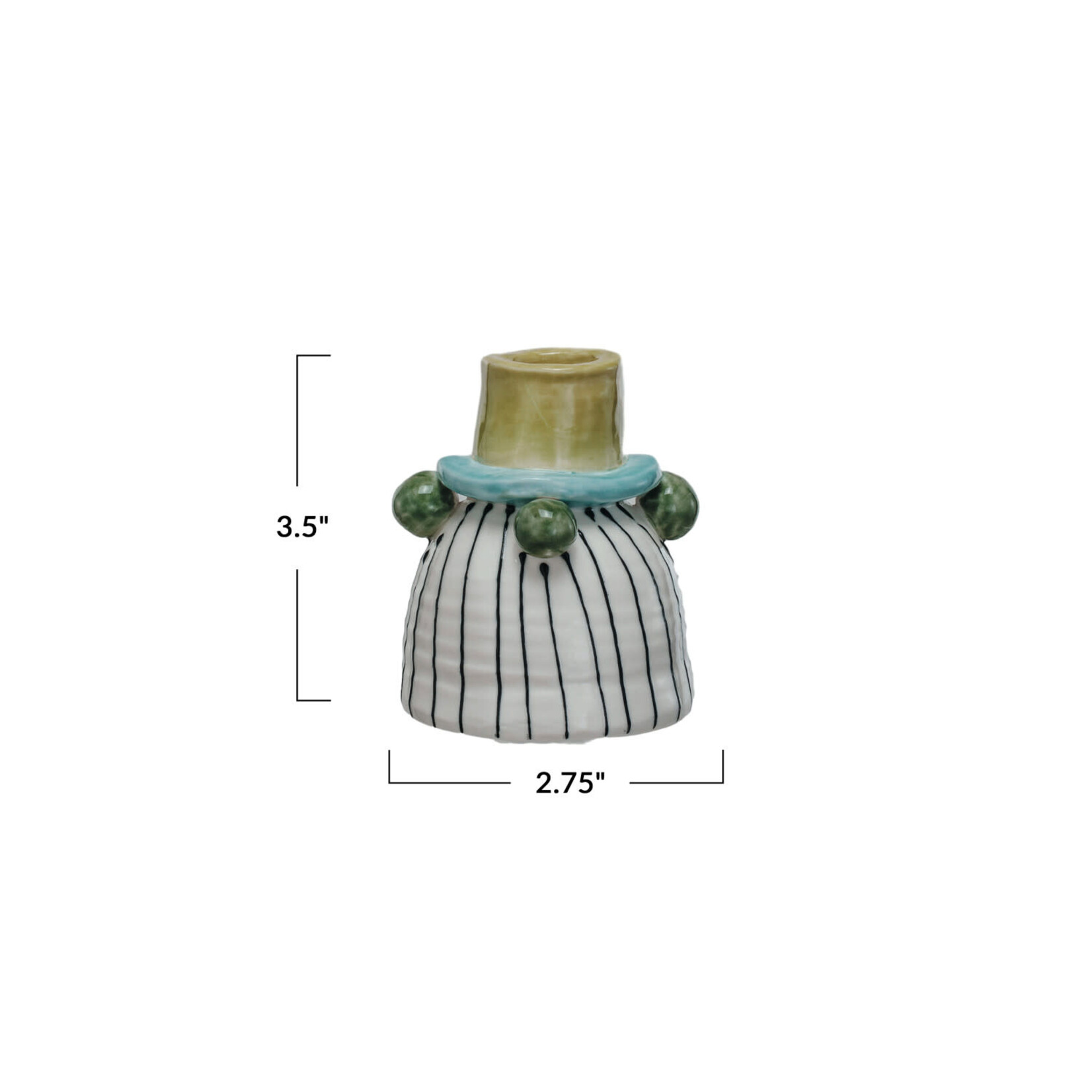 m. lynne designs stripes with teal and lime taper holder