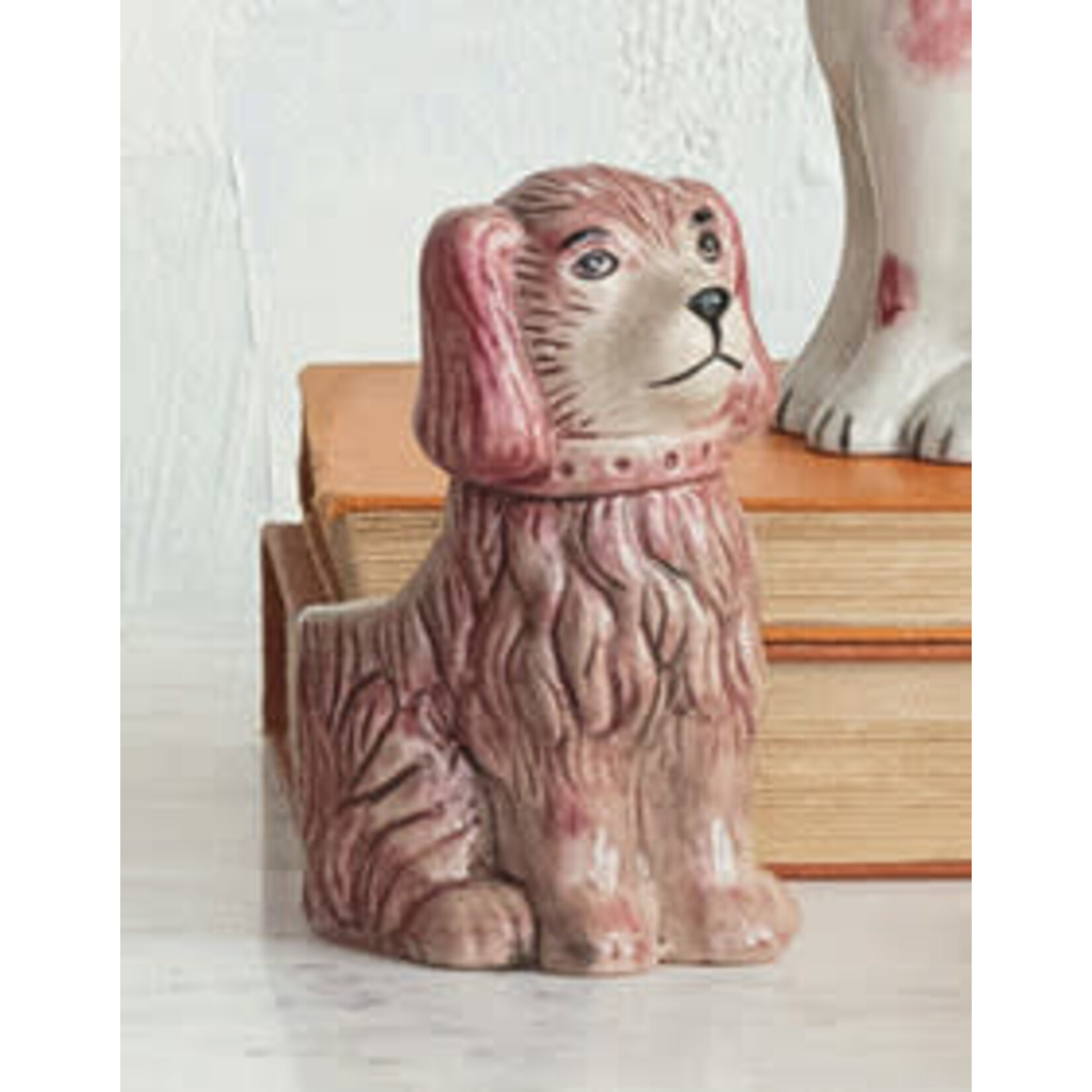 m. lynne designs purple staffordshire dog vase