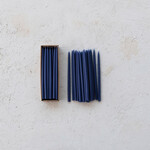m. lynne designs set of 12 thin navy taper candles