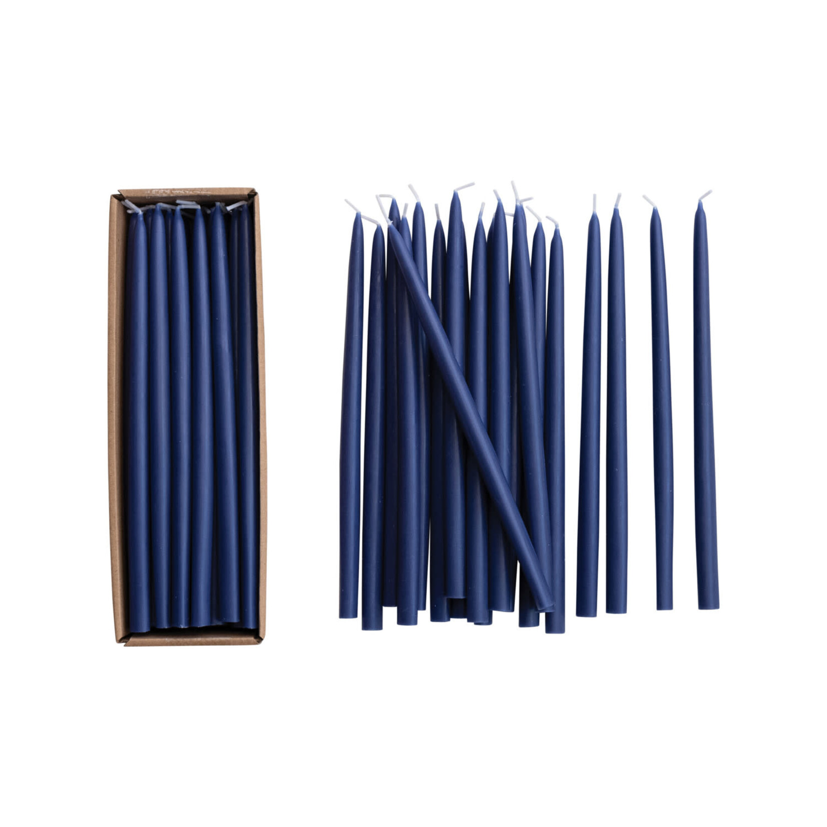 m. lynne designs set of 12 thin navy taper candles