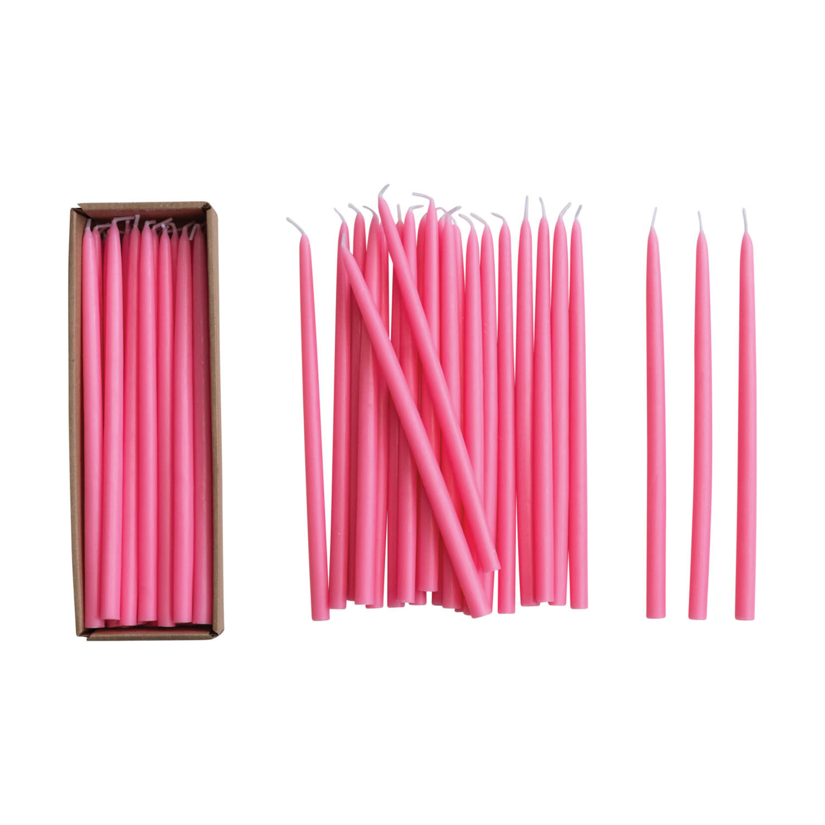 m. lynne designs thin pink taper candle