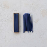m. lynne designs set of 18 navy thin taper candles