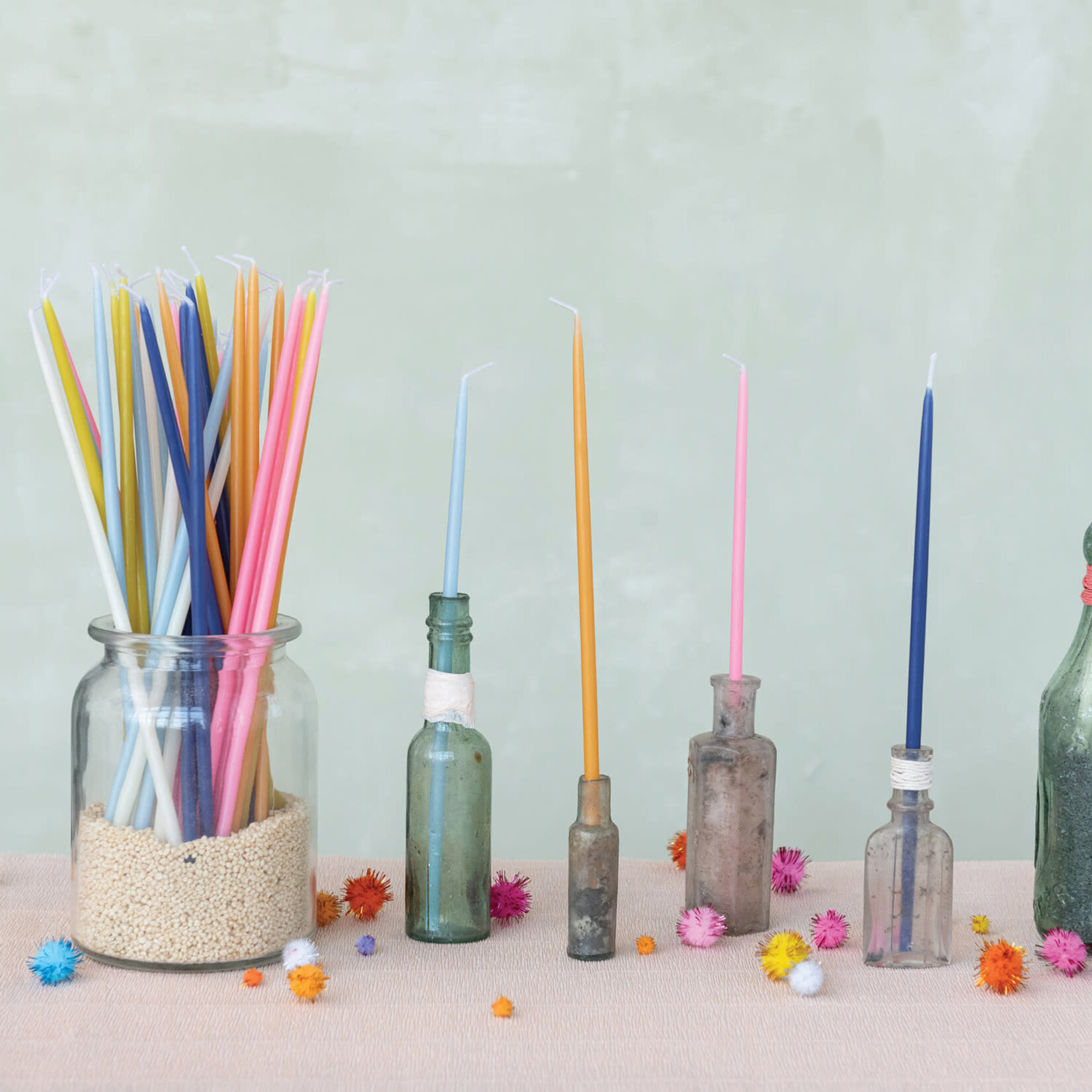 m. lynne designs navy thin taper candles