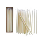 m. lynne designs set of 18 cream thin taper candles