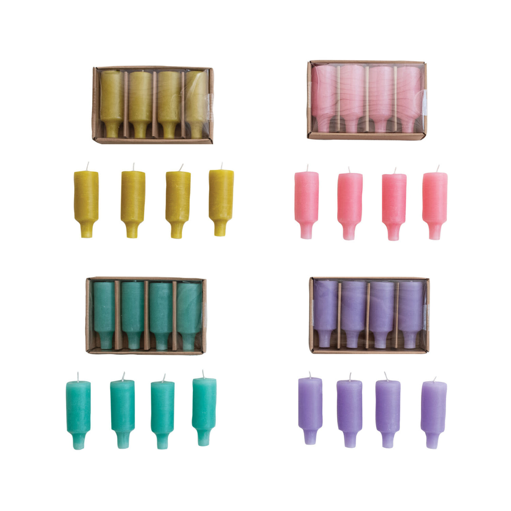m. lynne designs colorful bottle taper candles