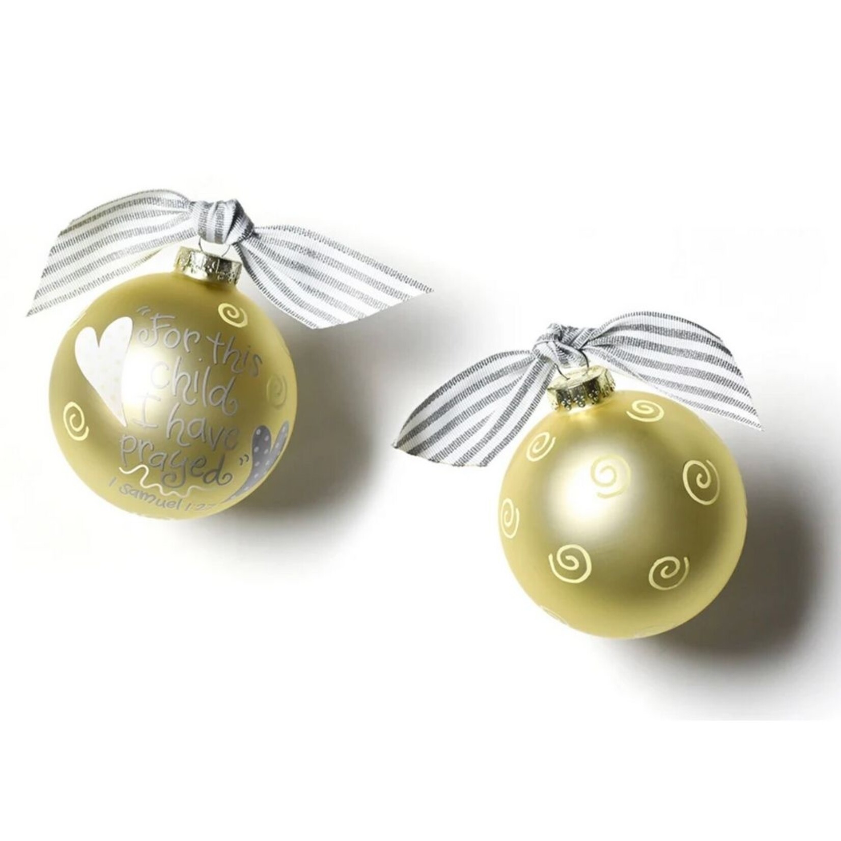 coton colors neutral for this child I have prayed glass ornament