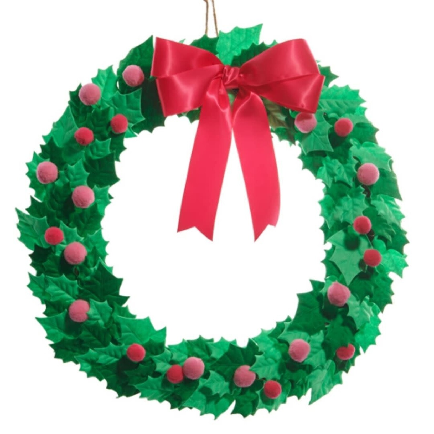 m. lynne designs pink holly felt wreath