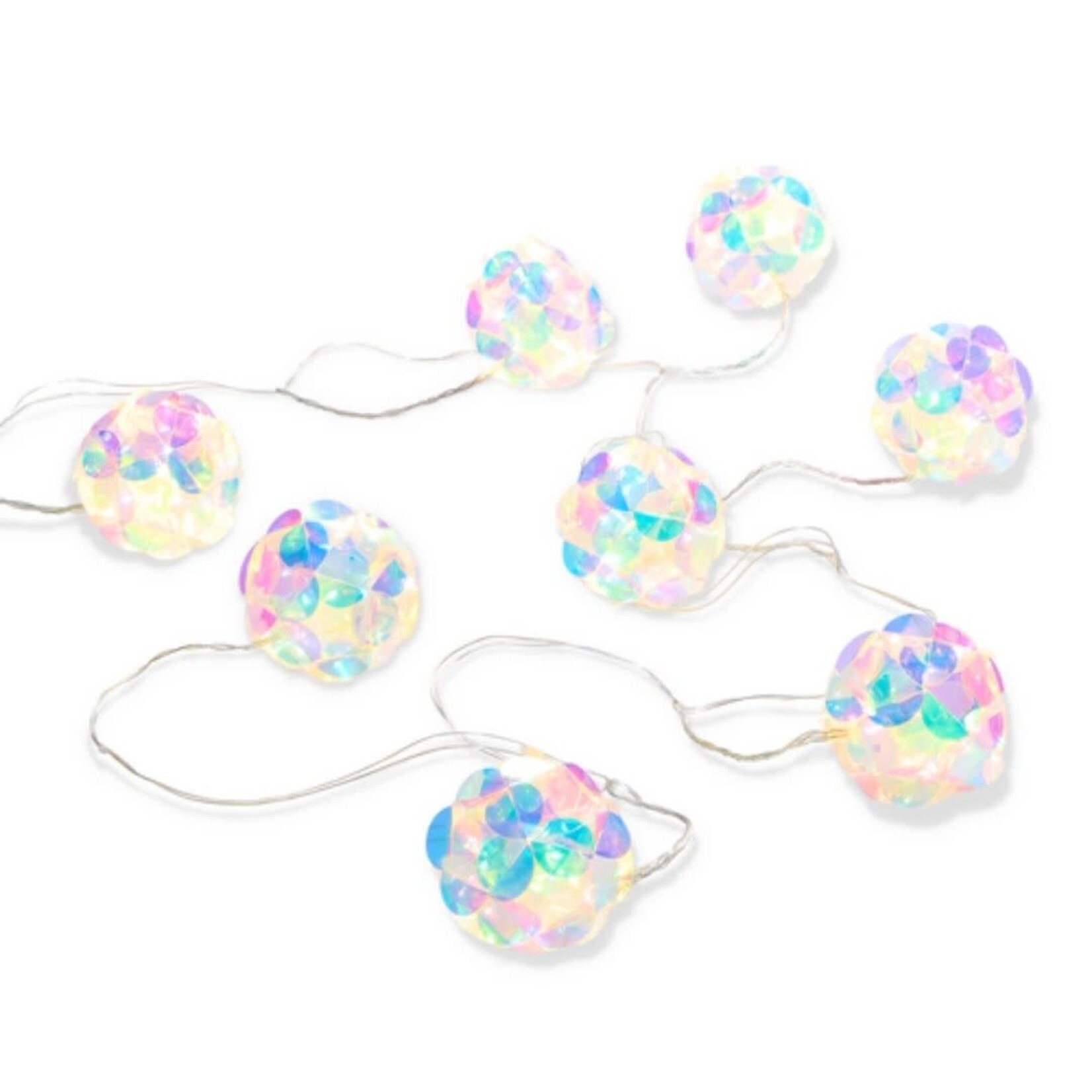 m. lynne designs iridescent lighted ball curtain garland