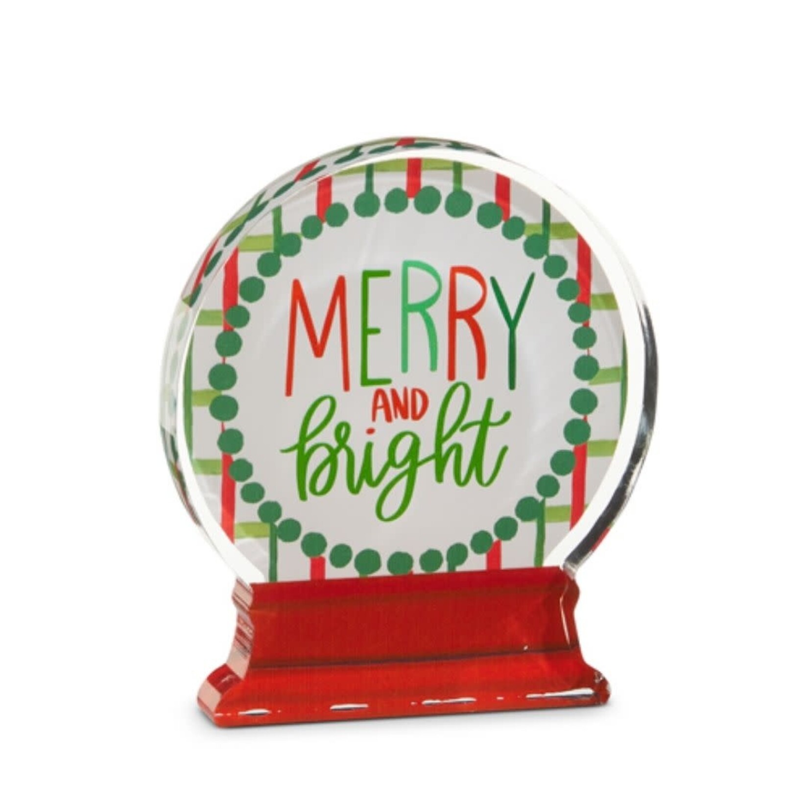 m. lynne designs christmas pattern acrylic snow globe cut out block