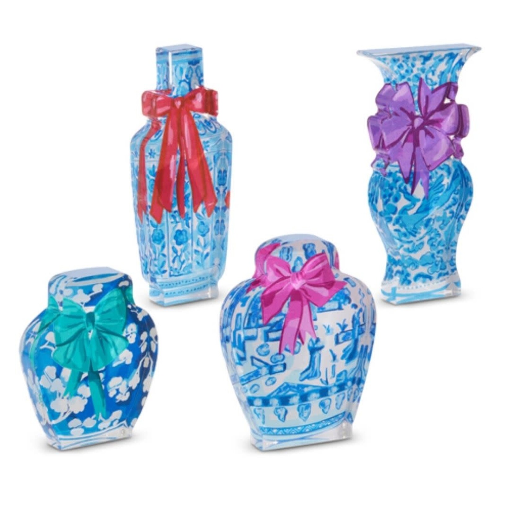 m. lynne designs melody chinoiserie with bow acrylic block